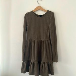 Girls kids M 7/8 dress olive green